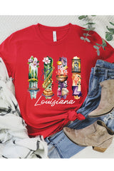 US3001P-E3061LA Louisiana State Brushstroke Graphic Plus Tee $16