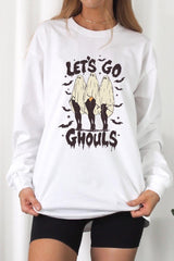 UL240P-E3160 Letu2019s Go Ghouls Ghost Graphic Plus Long Sleeve Tee $17