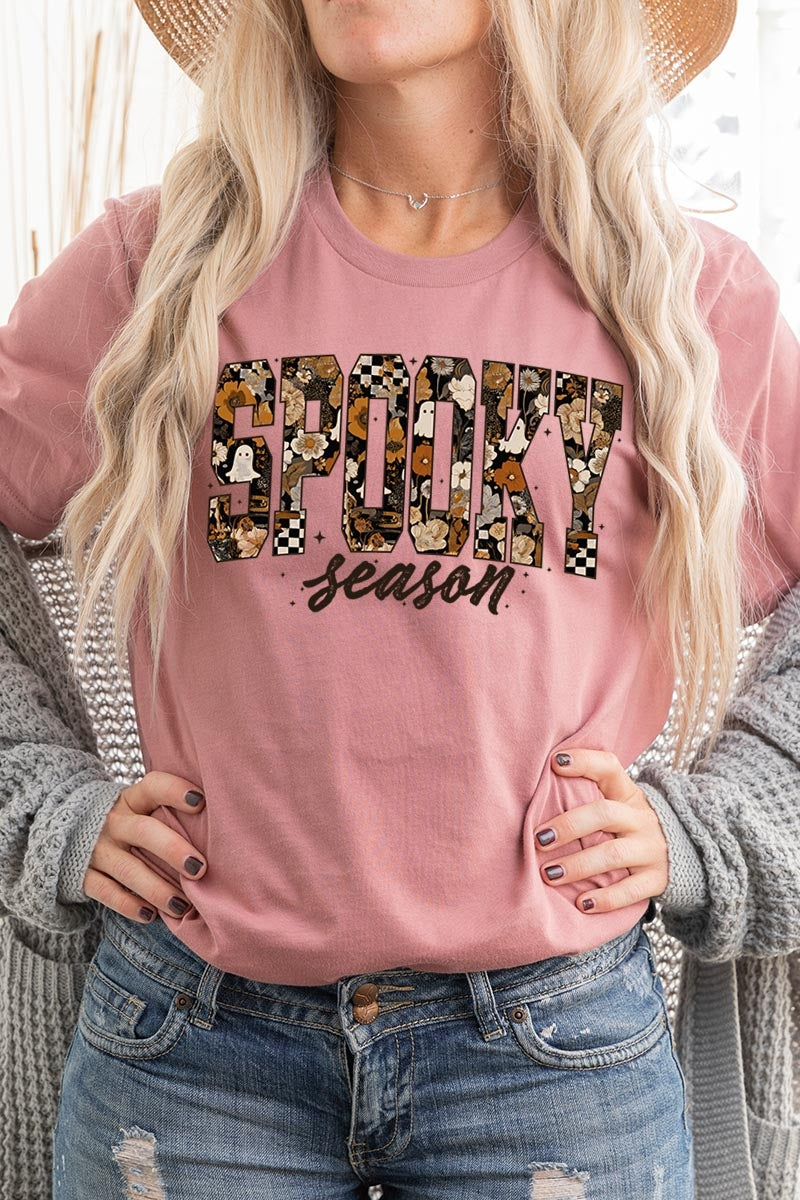 US3001-E3105 Spooky Season Halloween Graphic Tee $12.5