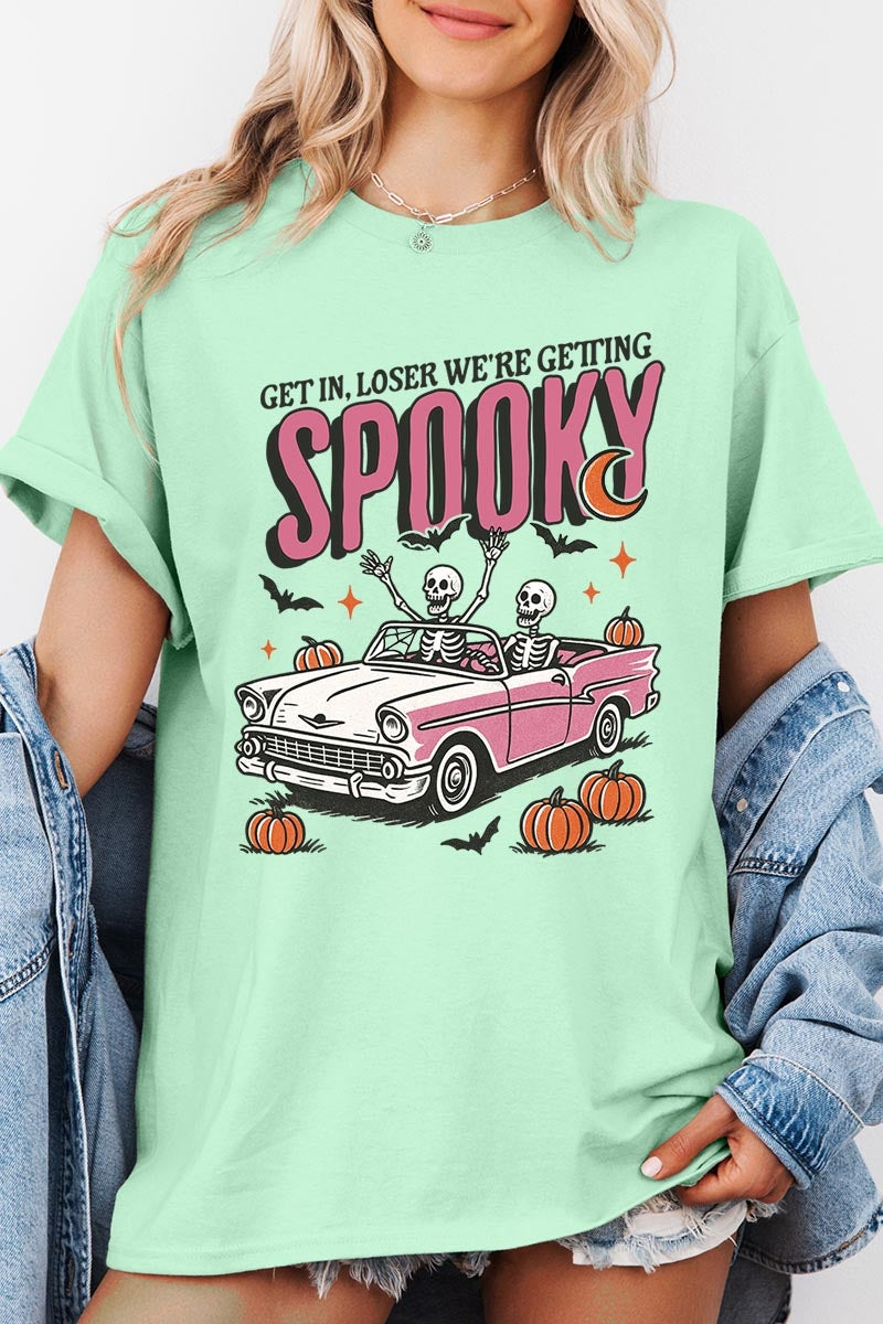 5000P-E3142 Spooky Skeleton Graphic Plus Heavy Cotton Tee $12.75