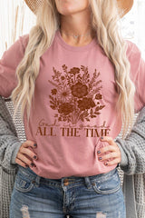 US3001-E3116 God Is Good Floral Graphic Tee $12.5