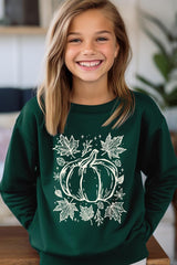 UL180B-E3162Z Fall Pumpkin Kids Graphic Sweatshirt $20