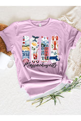 US3001P-E3061MA Massachusetts State Brushstroke Graphic Plus Tee $16