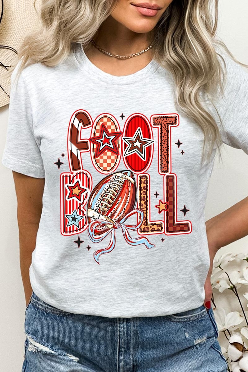 US3001P-E3053 Brushstroke Football Graphic Plus Tee $16