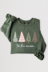 UL180-E3218 Rustic Christmas Trees Graphic Sweatshirt $20