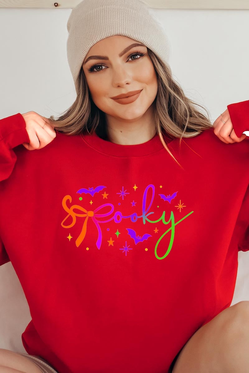UL180P-E3109 Spooky Halloween Graphic Plus Sweatshirt $25