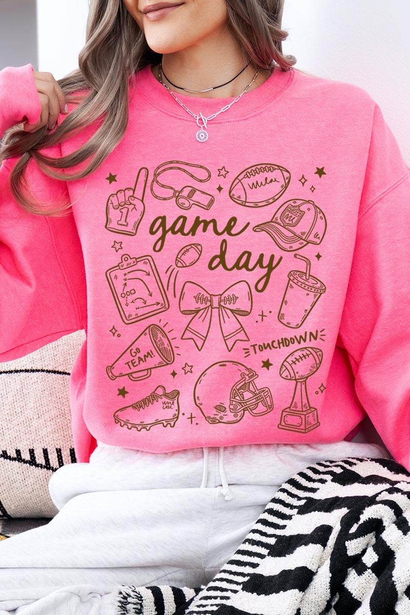 UL180P-E3081 Football Doodles Graphic Plus Sweatshirt $25