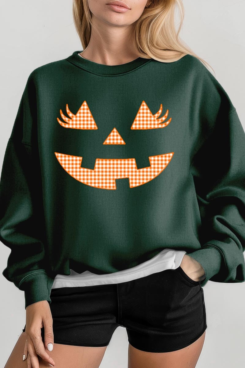 UL180-E3148 Cute Pumpkin Halloween Graphic Sweatshirt $20
