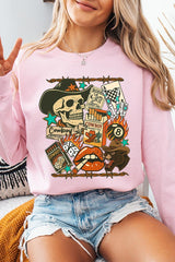UL180-E3096 Vintage Western Collage Graphic Sweatshirt $20
