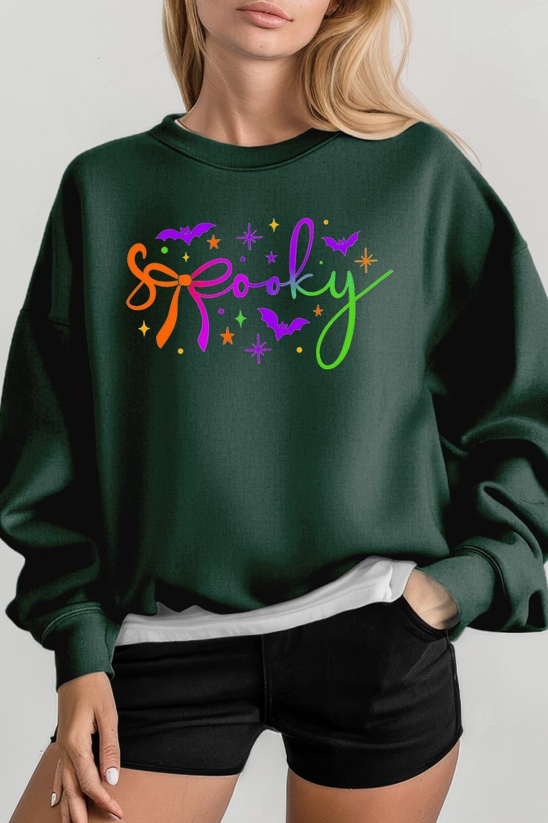 UL180-E3109 Spooky Halloween Graphic Sweatshirt $20