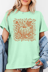 5000-E3112 Fall Pumpkin Botanical Graphic Heavy Cotton Tee $9