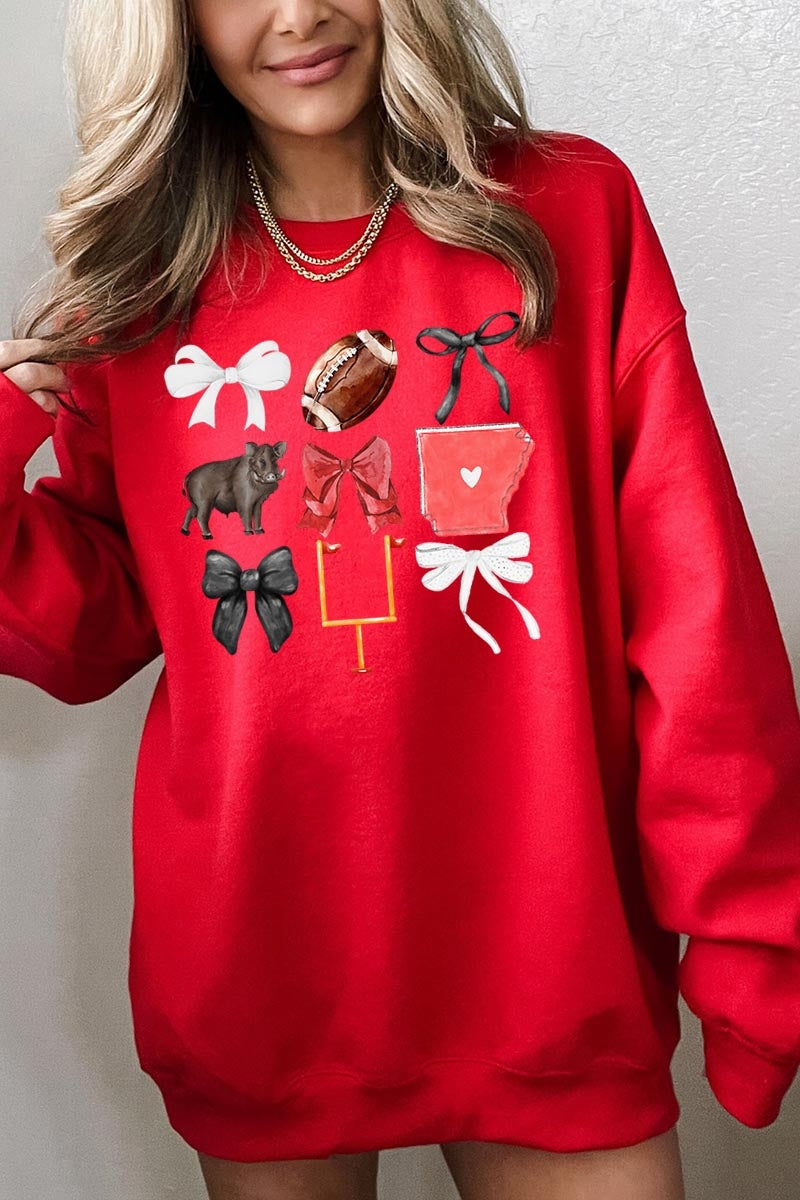 UL180P-E3077 Arkansas Football Graphic Plus Sweatshirt $25