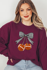 UL180-E3055 Football Cherries Graphic Sweatshirt $20