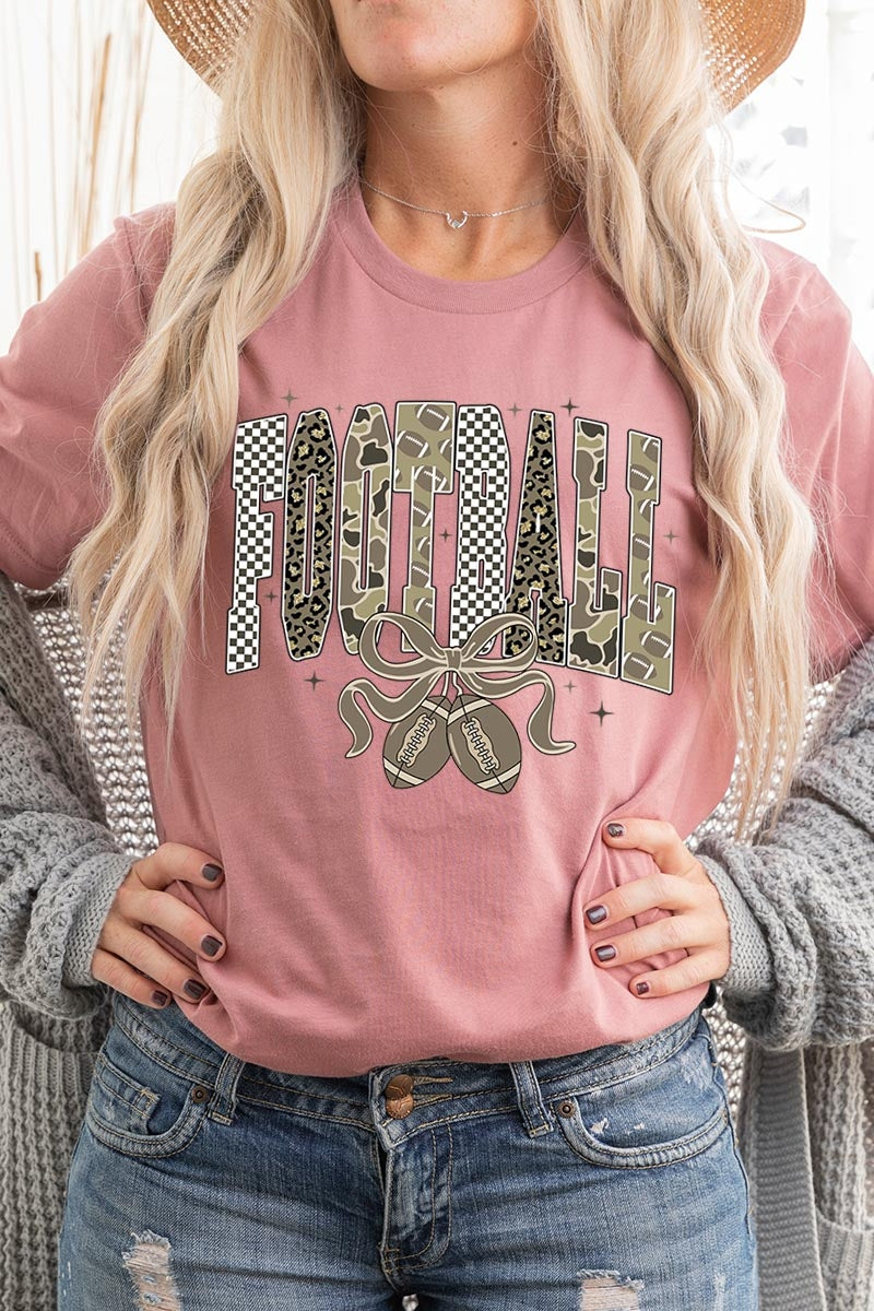 US3001-E3132 Camo Football Graphic Tee $12.5