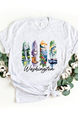 US3001-E3061WA Washington State Brushstroke Graphic Tee $12.5