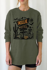 UL240P-E3108 Skellie Motel Halloween Plus Long Sleeve Tee $17
