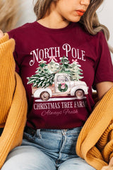 US3001P-E3174 North Pole Christmas Graphic Plus Tee $16
