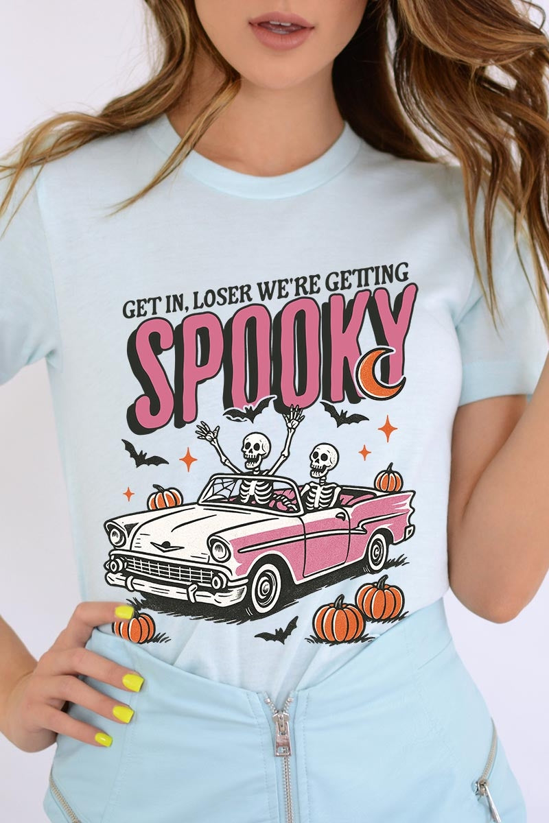 US3001P-E3142 Spooky Skeleton Graphic Plus Tee $16