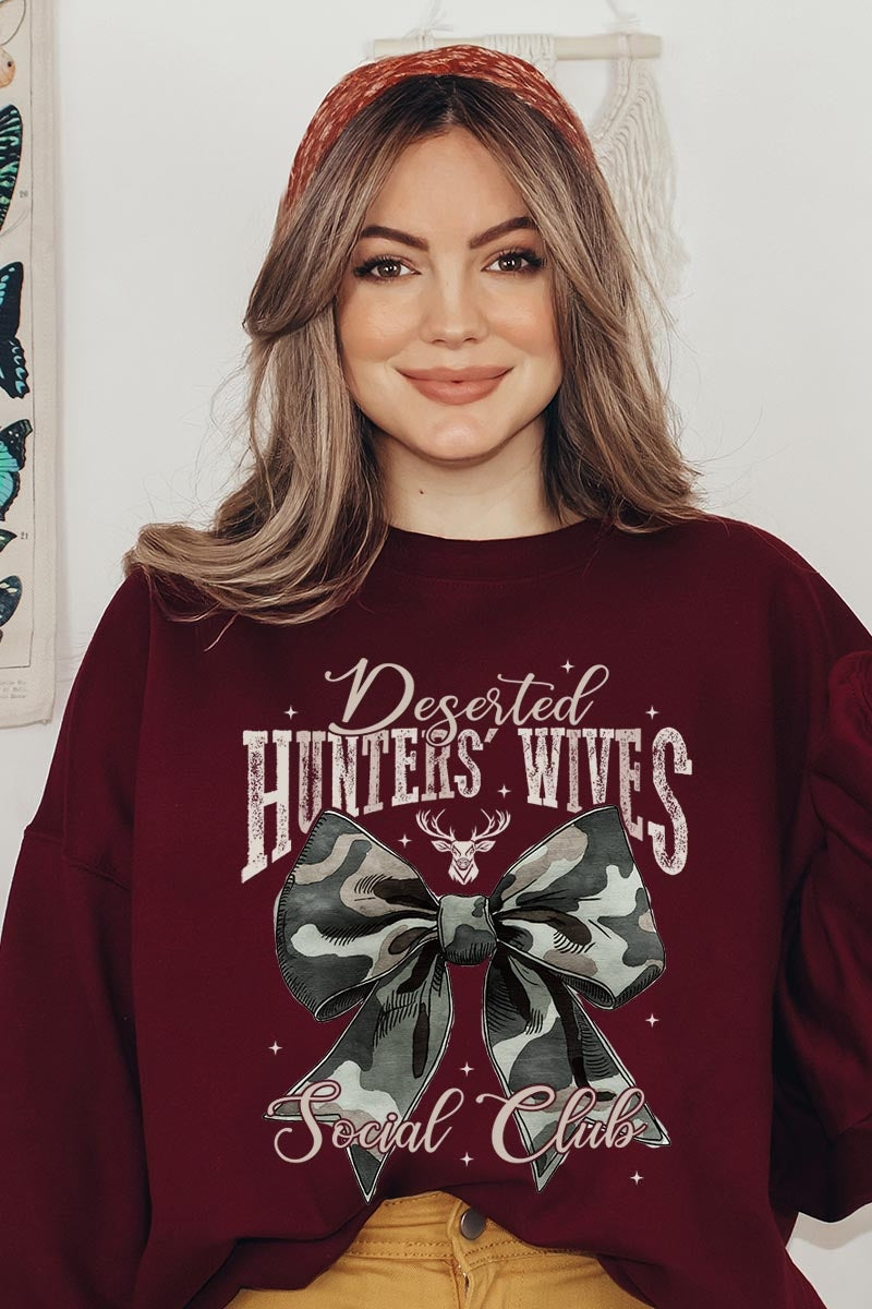 UL180P-E3193 Huntersu2019 Wives Social Club Graphic Plus Sweatshirt $25