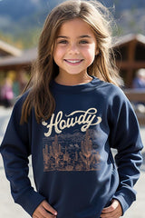 UL180B-E3095Z Howdy Desert Western Kids Graphic Sweatshirt $20