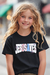 5000B-E3483Z Jesus Saves Patriotic Kids Graphic Heavy Cotton Tee $8.5