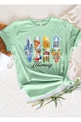 US3001P-E3061IL Illinois State Brushstroke Graphic Plus Tee $16