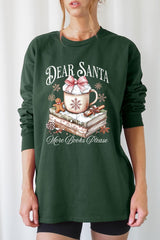 UL240P-E3205 Dear Santa Books Graphic Plus Long Sleeve Tee $17