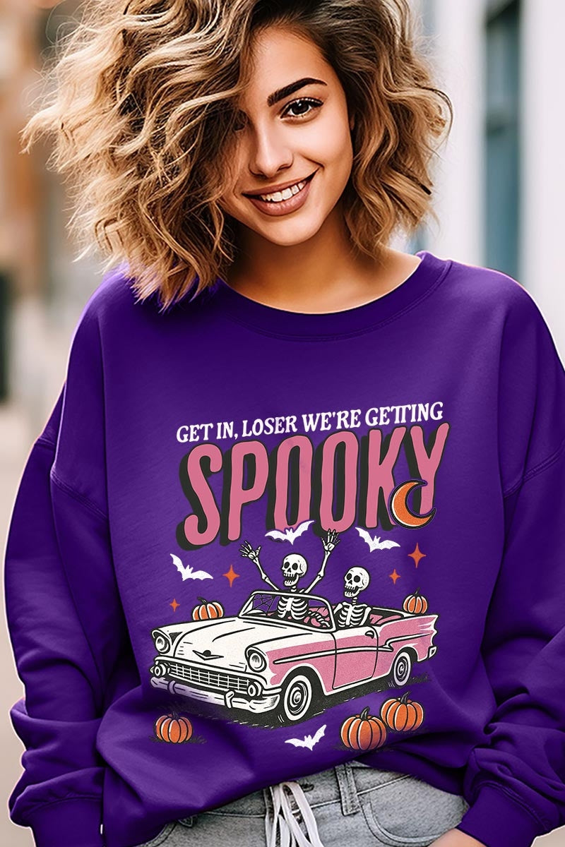 UL180-E3142 Spooky Skeleton Graphic Sweatshirt $20
