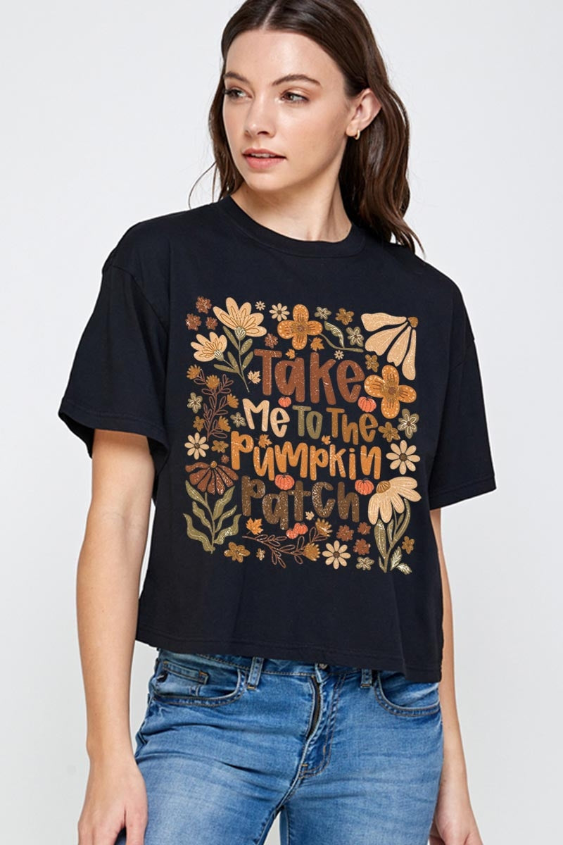 CTS-E3136 Take Me To The Pumpkin Patch Relaxed Crop Top $11