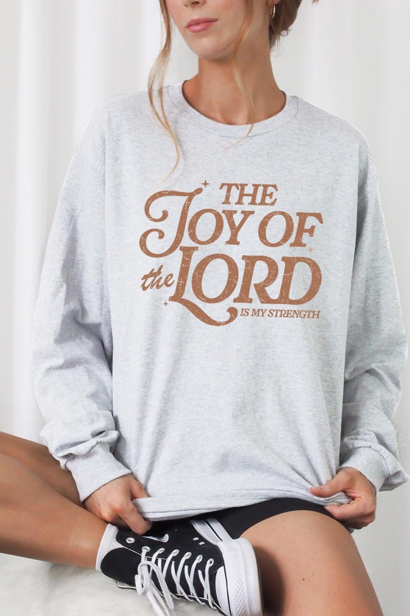 UL240-E3179 Joy of the Lord Graphic Long Sleeve Tee $13.75