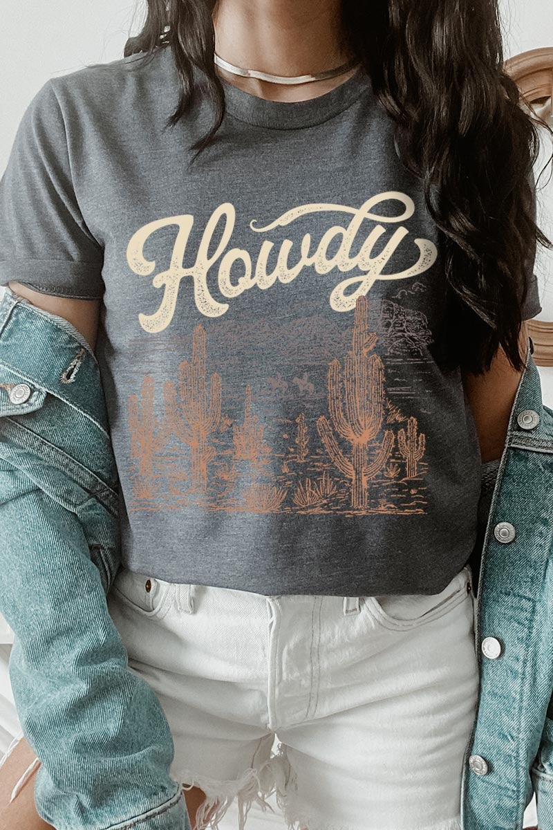 US3001P-E3095 Howdy Desert Western Graphic Plus Tee $16