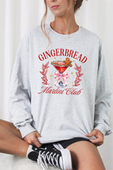 UL240-E3216 Gingerbread Martini Club Graphic Long Sleeve Tee $13.75