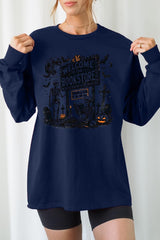 UL240-E3122 Bookstore Halloween Graphic Long Sleeve Tee $13.75