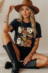5000-E3107 Spooky Western Skeleton Graphic Heavy Cotton Tee $9