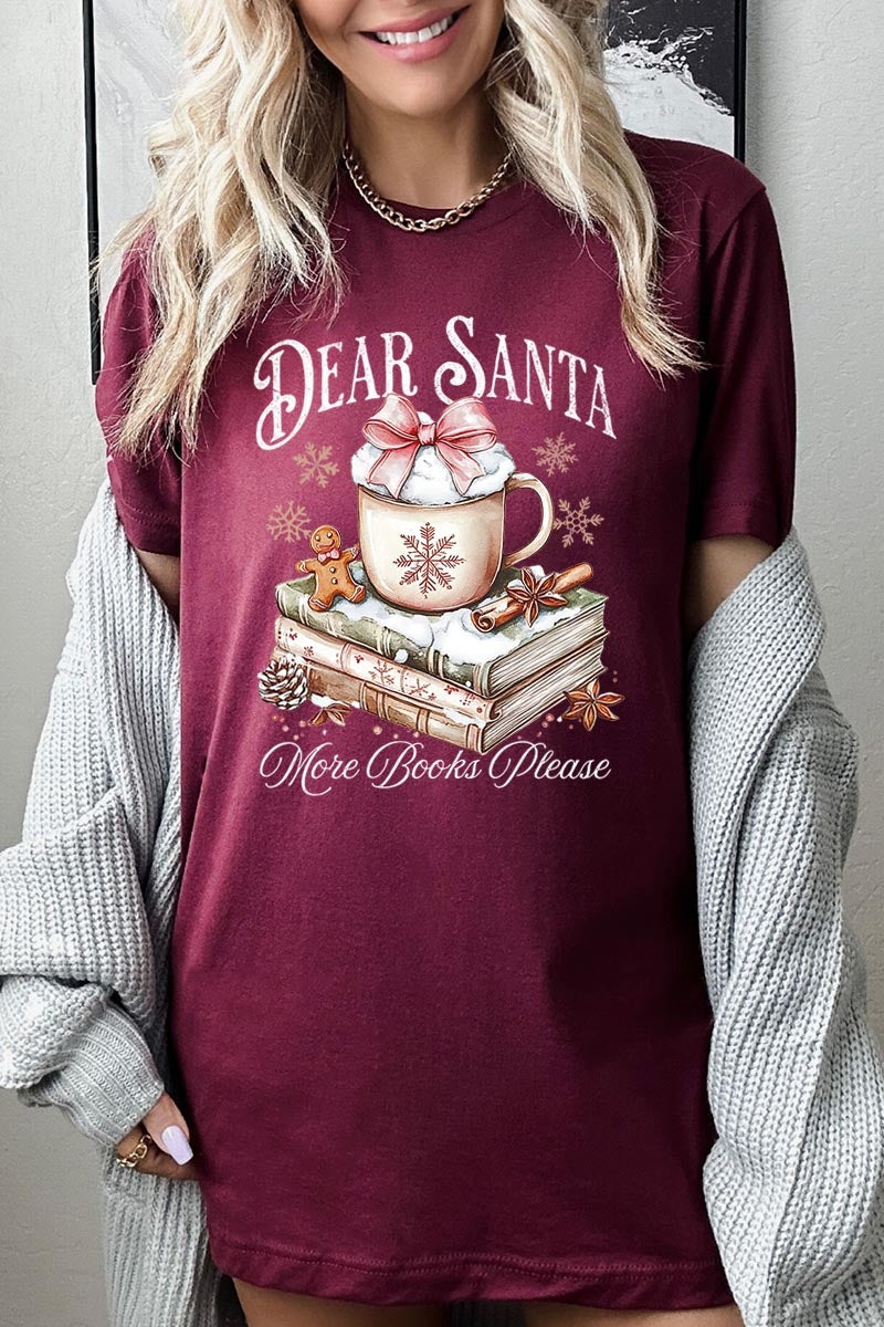 US3001P-E3205 Dear Santa Books Graphic Plus Tee $16