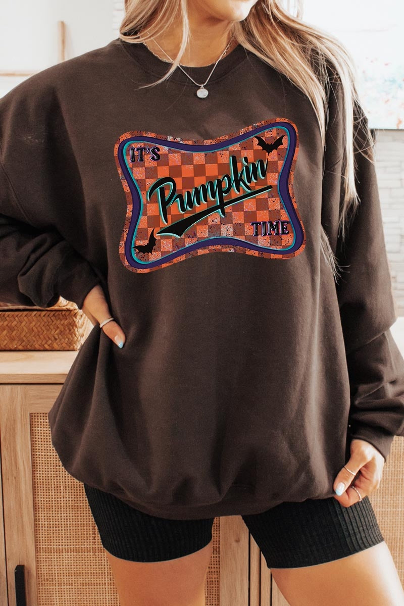 UL180-E3144 Itu2019s pumpkin time Graphic Sweatshirt $20