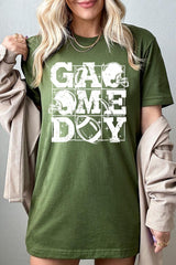 US3001-E3073 Distressed Game Day Graphic Tee $12.5