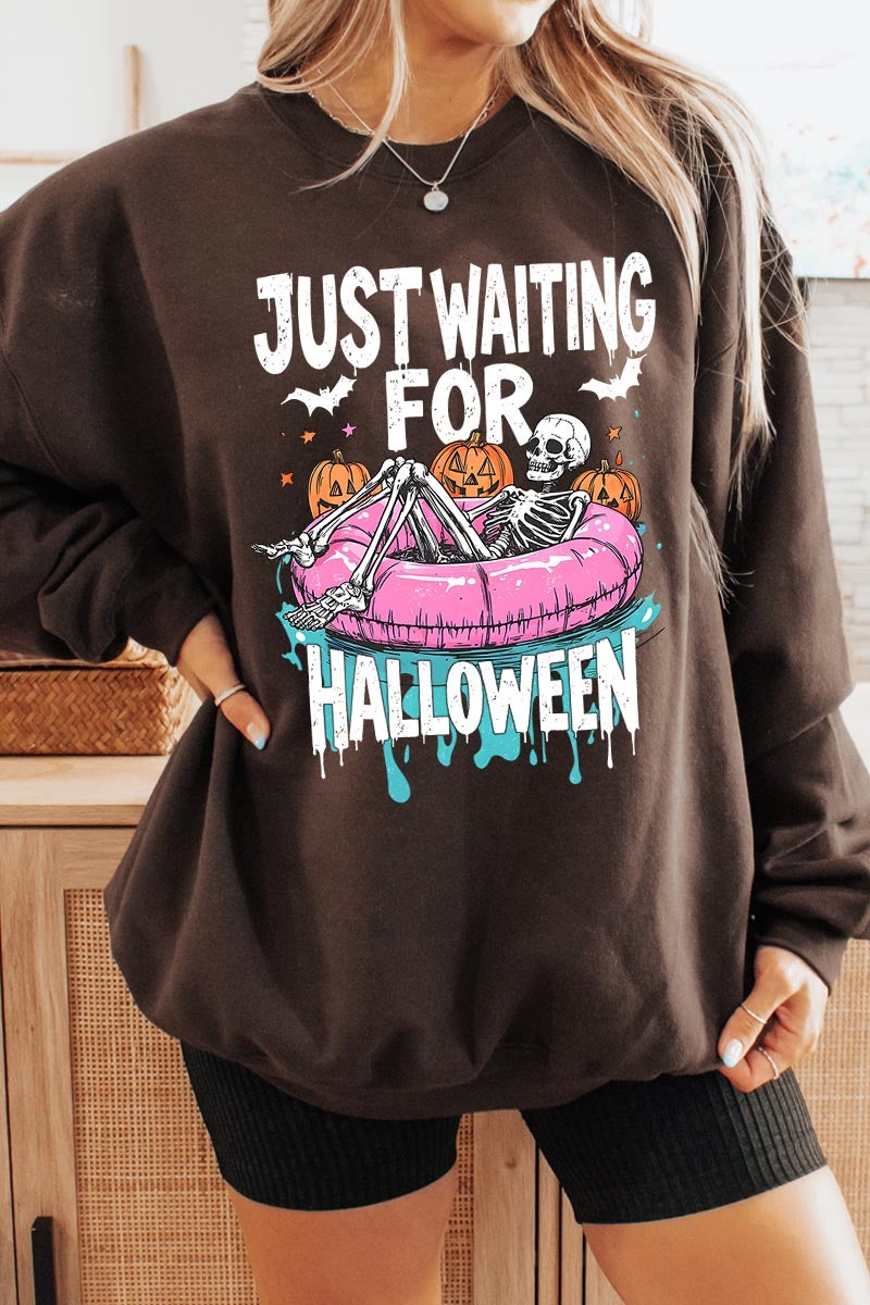 UL180P-E3138 Just Waiting For Halloween Graphic Plus Sweatshirt $25