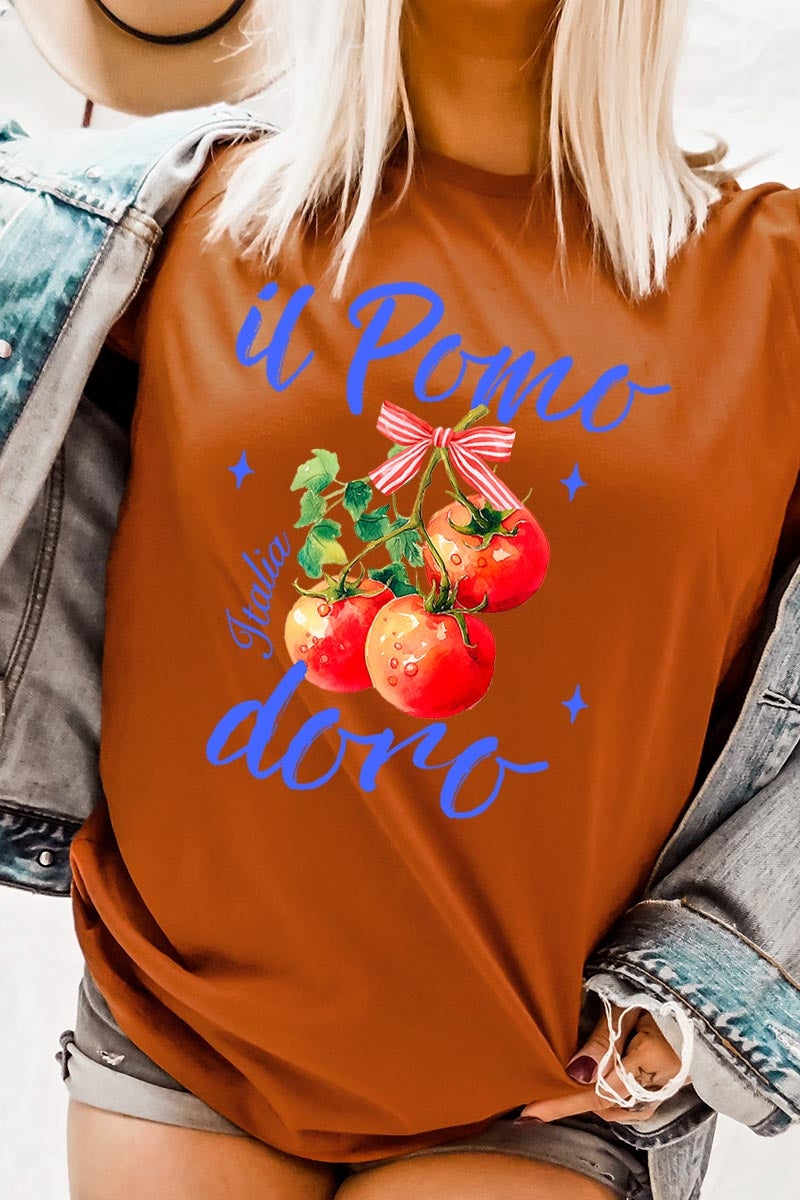 US3001P-E3070 Il Pomodoro Tomato Art Graphic Plus Tee $16