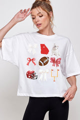 CTS-E3080 Georgia Football Graphic Relaxed Crop Top $11