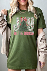 US3001-E3213 Joy to the World Graphic Tee $12.5