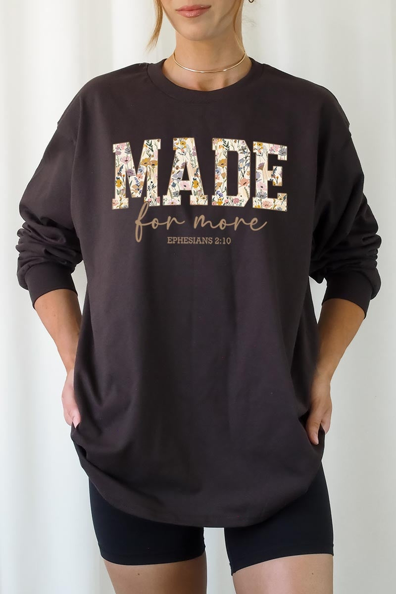 UL240P-E3068 Made for More Faith Graphic Plus Long Sleeve Tee $17