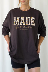 UL240-E3068 Made for More Faith Graphic Long Sleeve Tee $13.75