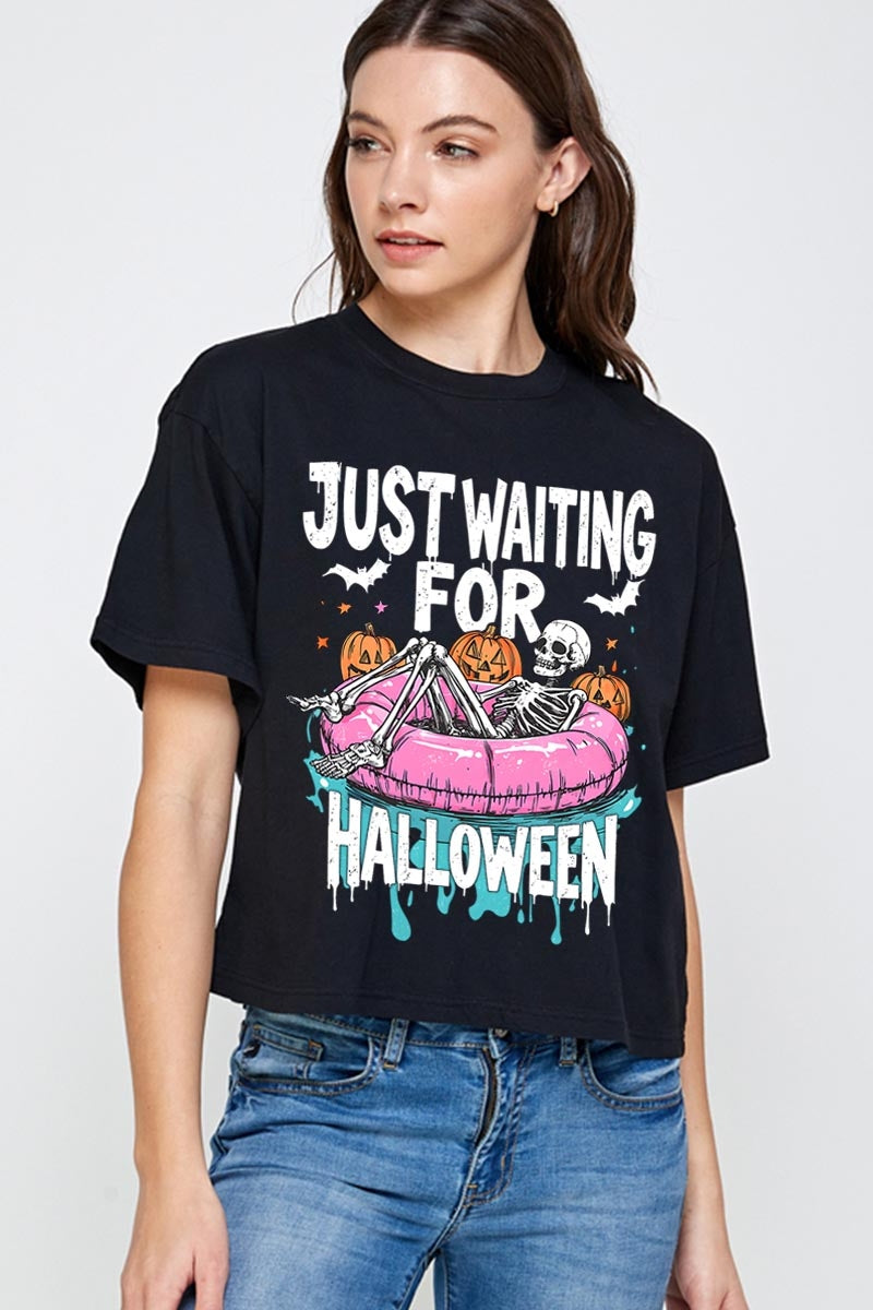 CTS-E3138 Just Waiting For Halloween Relaxed Crop Top $11