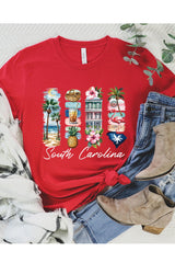 US3001-E3061SC South Carolina State Brushstroke Graphic Tee $12.5