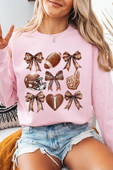 UL180-E3054 Cute Football and Bow Graphic Sweatshirt $20