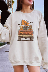 UL180P-E3150 Halloween Truck Dogs Graphic Plus Sweatshirt $25