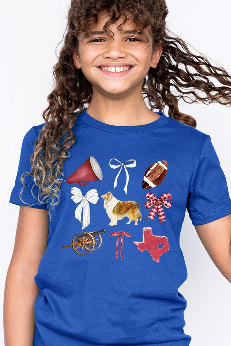US3001Y-E3079Z Texas Football Kids Graphic Tee $11