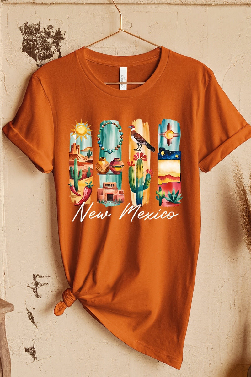 US3001P-E3061NM New Mexico State Brushstroke Graphic Plus Tee $16