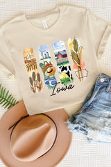 US3001P-E3061IA Iowa State Brushstroke Graphic Plus Tee $16